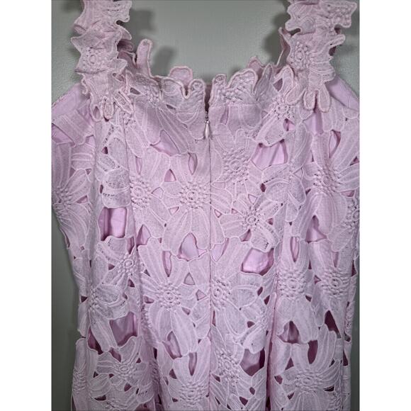 Sundance Sevilla Maxi Dress 8 Lilac Intricate Cut Out Lace Floral Wedding Preppy - Picture 3 of 7